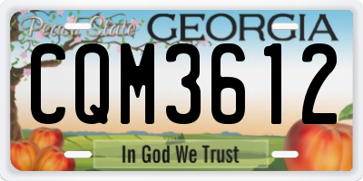 GA license plate CQM3612