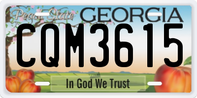 GA license plate CQM3615