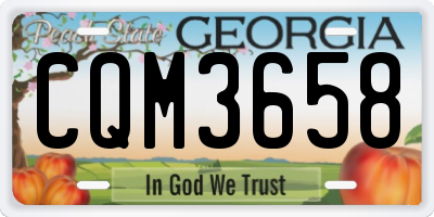 GA license plate CQM3658