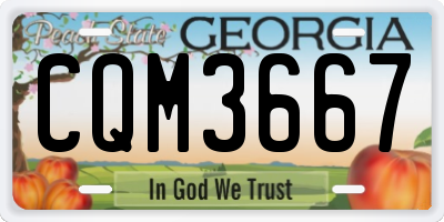 GA license plate CQM3667