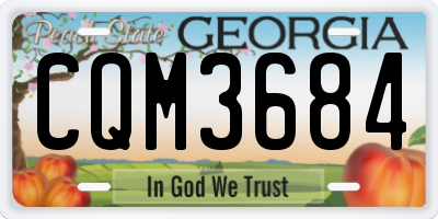 GA license plate CQM3684