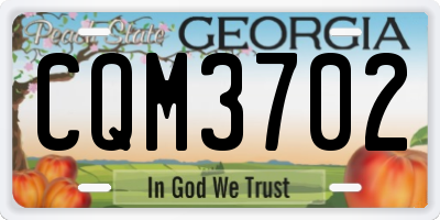 GA license plate CQM3702