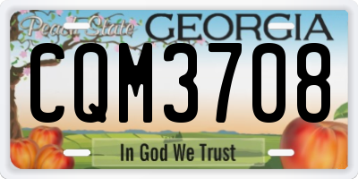 GA license plate CQM3708