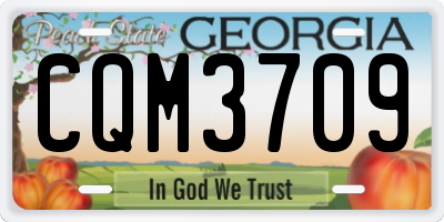GA license plate CQM3709