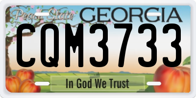 GA license plate CQM3733