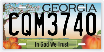 GA license plate CQM3740