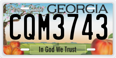 GA license plate CQM3743