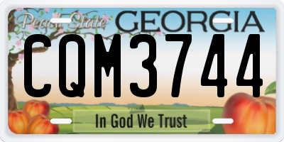 GA license plate CQM3744
