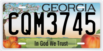 GA license plate CQM3745