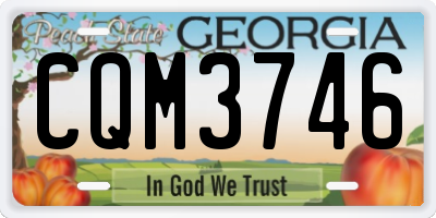 GA license plate CQM3746