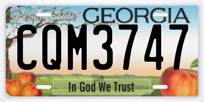 GA license plate CQM3747