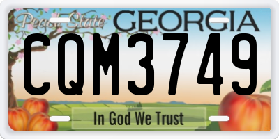 GA license plate CQM3749
