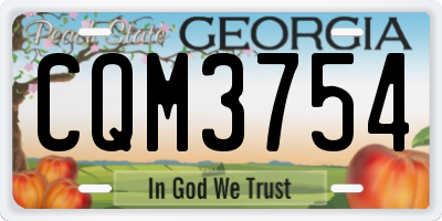GA license plate CQM3754