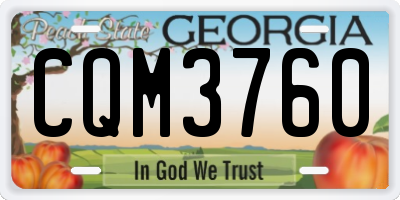 GA license plate CQM3760