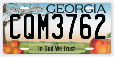 GA license plate CQM3762