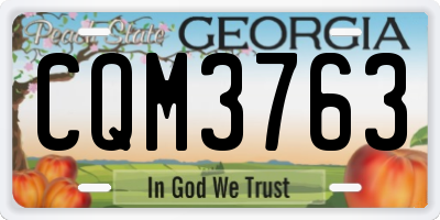 GA license plate CQM3763