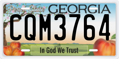 GA license plate CQM3764
