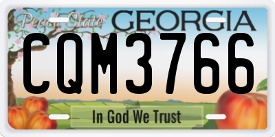 GA license plate CQM3766