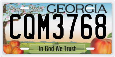 GA license plate CQM3768