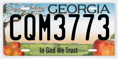 GA license plate CQM3773