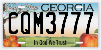 GA license plate CQM3777