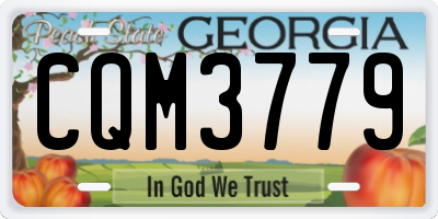 GA license plate CQM3779