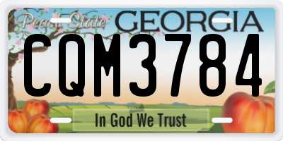 GA license plate CQM3784