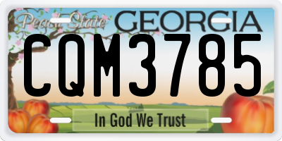 GA license plate CQM3785
