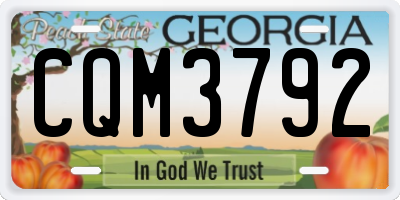 GA license plate CQM3792