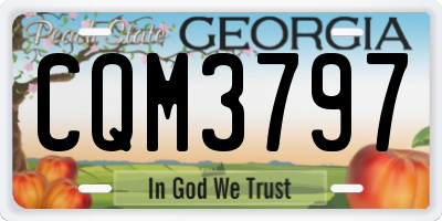 GA license plate CQM3797