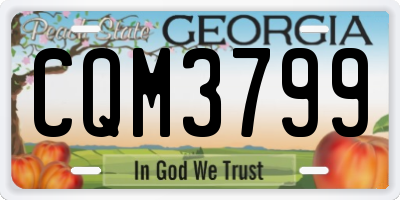 GA license plate CQM3799