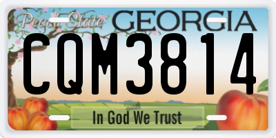 GA license plate CQM3814