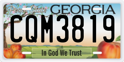 GA license plate CQM3819