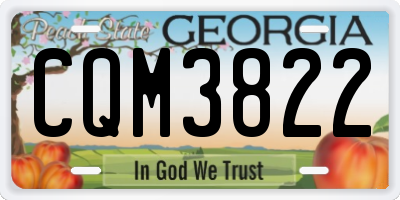 GA license plate CQM3822