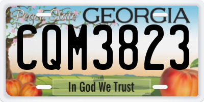 GA license plate CQM3823