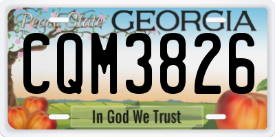 GA license plate CQM3826