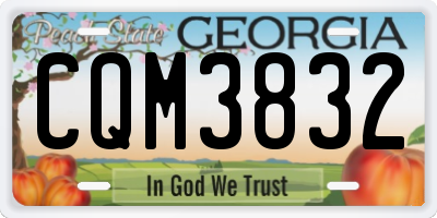 GA license plate CQM3832