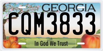 GA license plate CQM3833