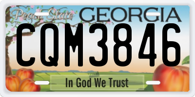 GA license plate CQM3846