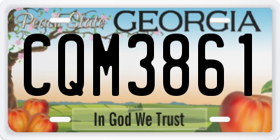 GA license plate CQM3861