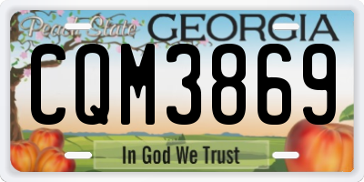 GA license plate CQM3869