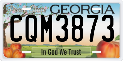 GA license plate CQM3873