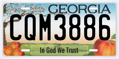 GA license plate CQM3886