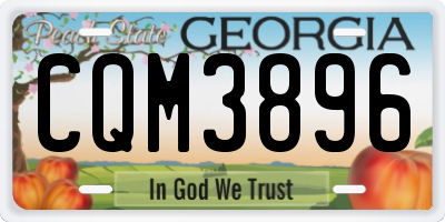 GA license plate CQM3896