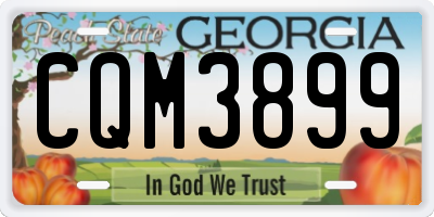 GA license plate CQM3899