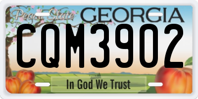 GA license plate CQM3902
