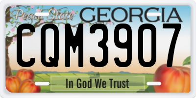 GA license plate CQM3907