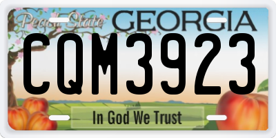 GA license plate CQM3923