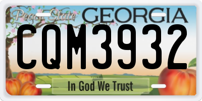 GA license plate CQM3932