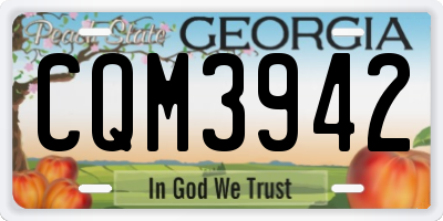 GA license plate CQM3942